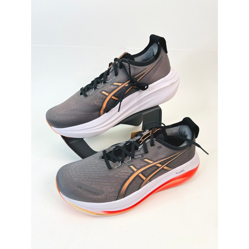 Asics Gel-Nimbus 27 Mens 11.5 Wide 2E Running Shoes Carbon Mojave 1011B956-021